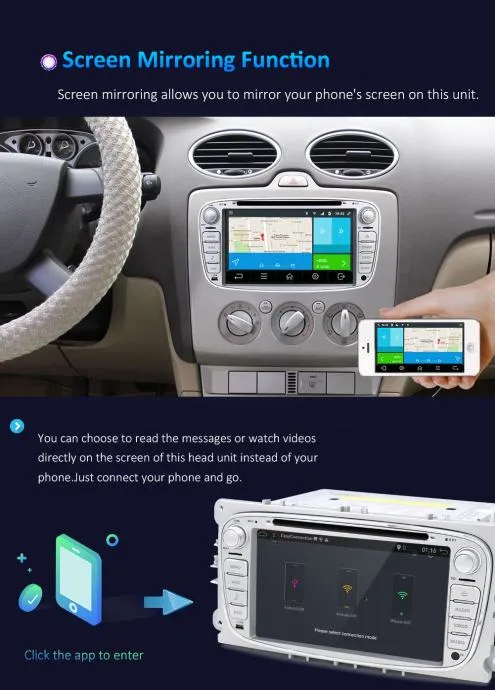 2din radio android ford focus original gps srebrni - slika 2