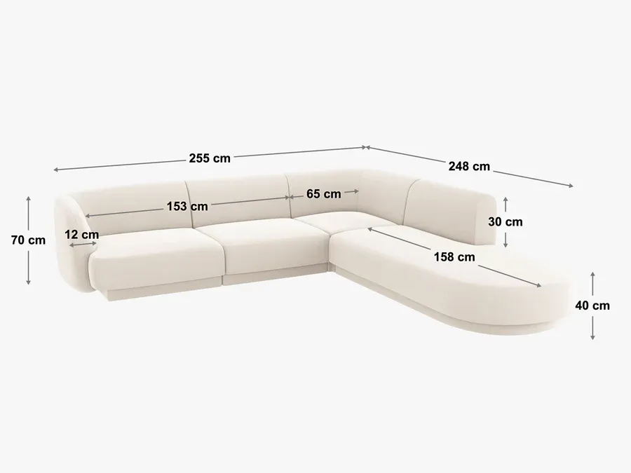 kutna garnitura miley 255x248cm, materijal: boucle - slika 3