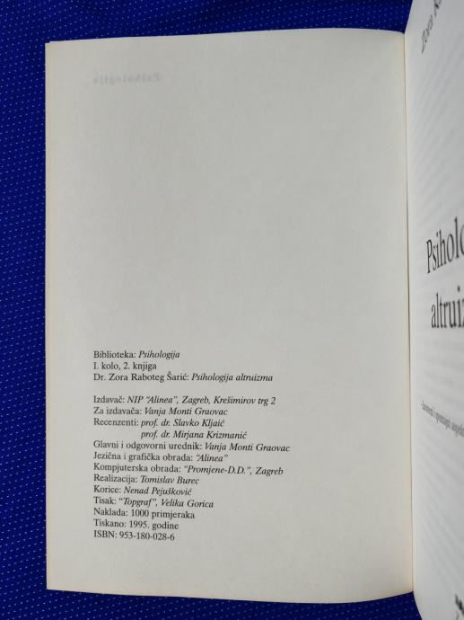 zora raboteg šarić – psihologija altruizma (b60) (b80) - slika 3