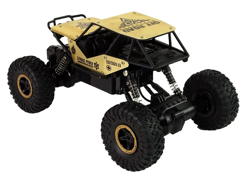 auto rc high wheels 1:18 plastic black gold - slika 4