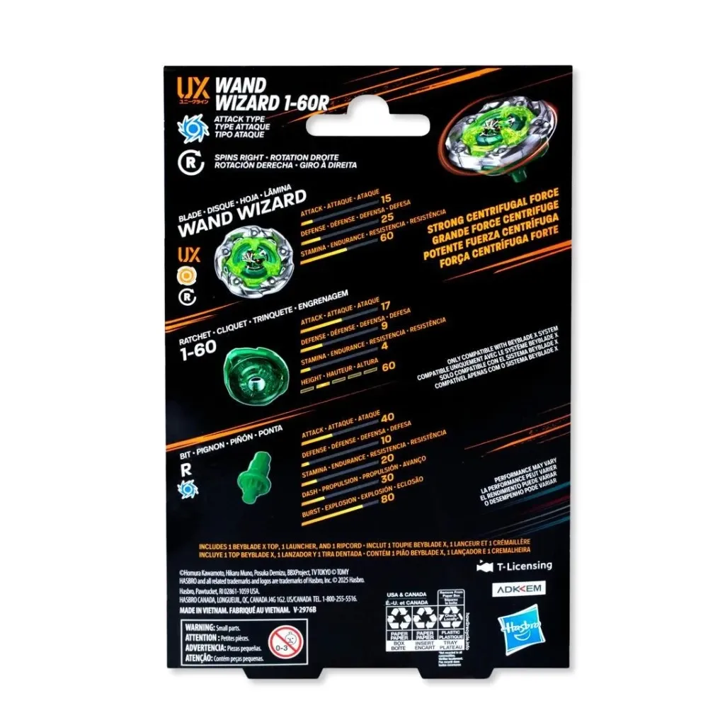 beyblade x wand wizard 1-60r ux starter pack - slika 2