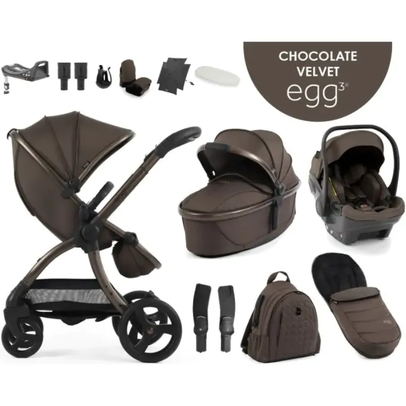egg3® dječja kolica 12u1 – chocolate velvet - slika 3