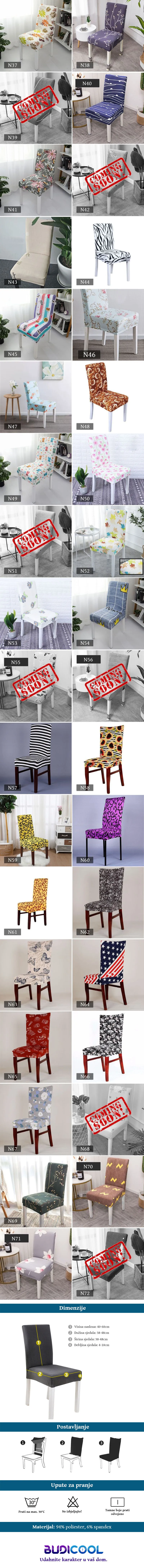 new style - rastezljive navlake za stolce u dezenima - slika 2