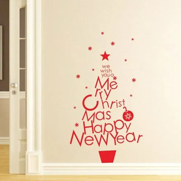 zidna naljepnica - merry christmas - happy new year - slika 2