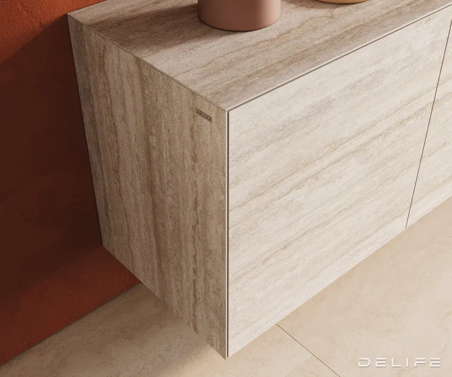 komoda cuor 180x45cm, materijal: keramika laminam travertino bianco - slika 5