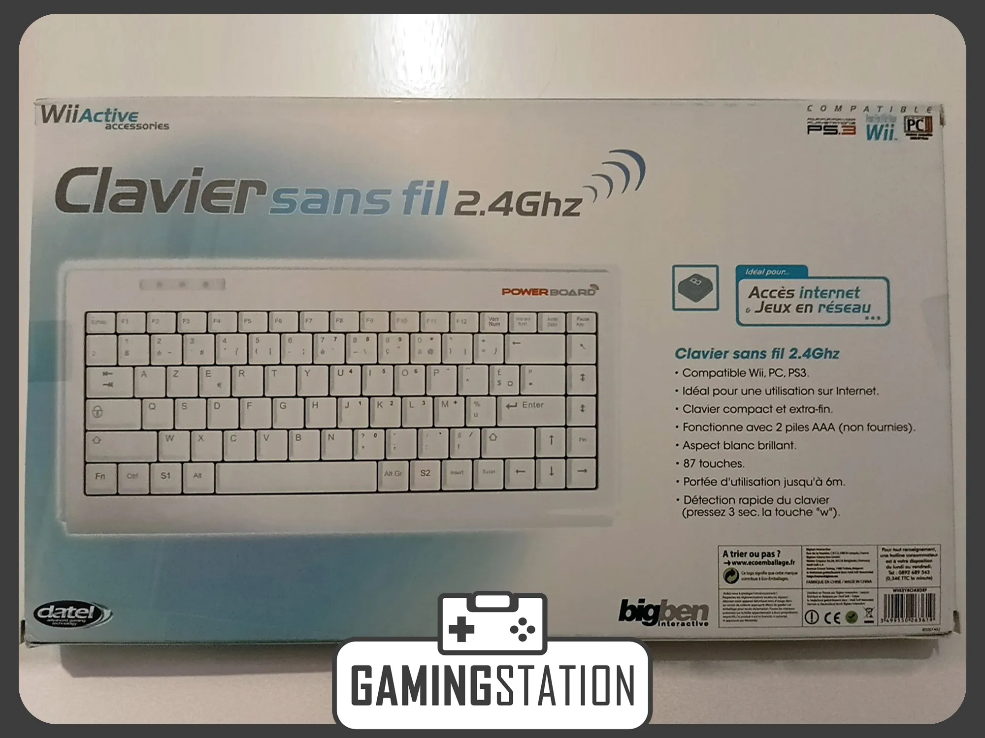 nintendo wii, pc, ps3 bežična tipkovnica/keyboard - slika 2