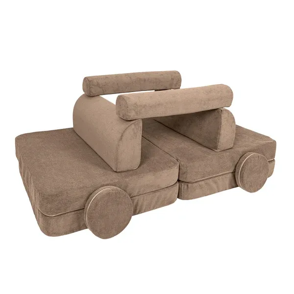 velika modularna sofa za djecu - slimcord corduroy smeđa - slika 2