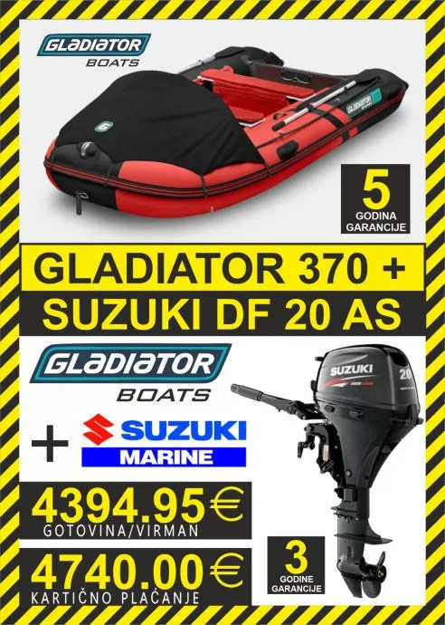 set gumenjak gladiator 370 + motori suzuki - slika 2