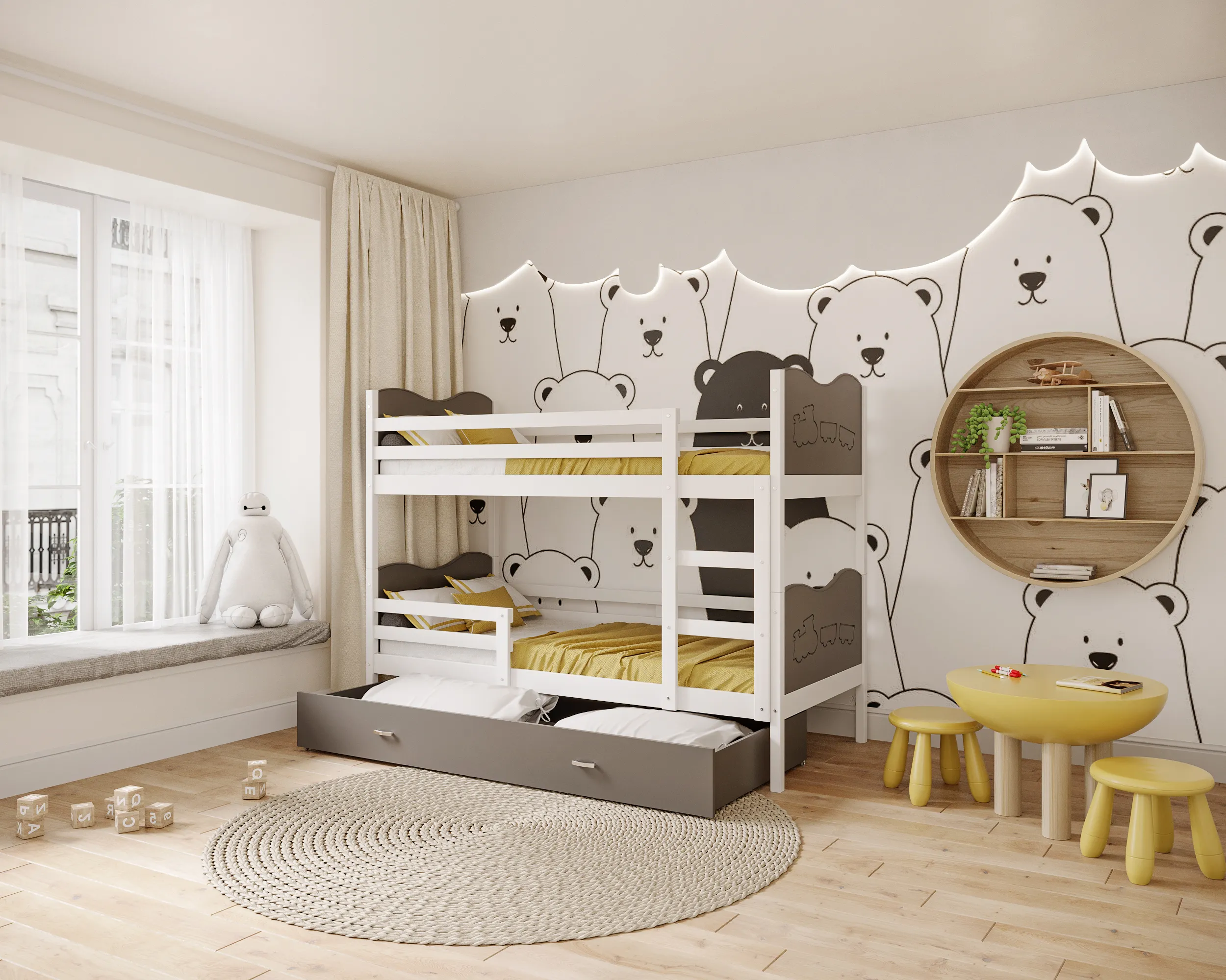 dječji krevet na kat s motivom vlaka 200×90 – dječje sobe - slika 4