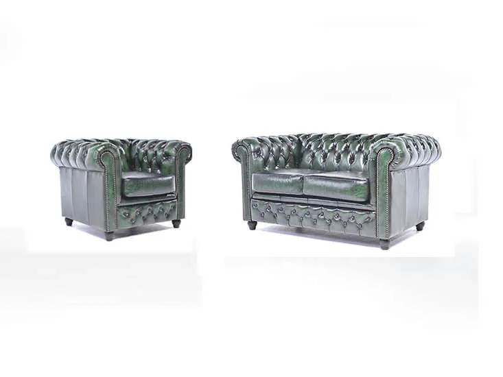 Chesterfield Set Garnitura Original Leather | 1 + 2 sjedišta - Ježdovec, Zagreb