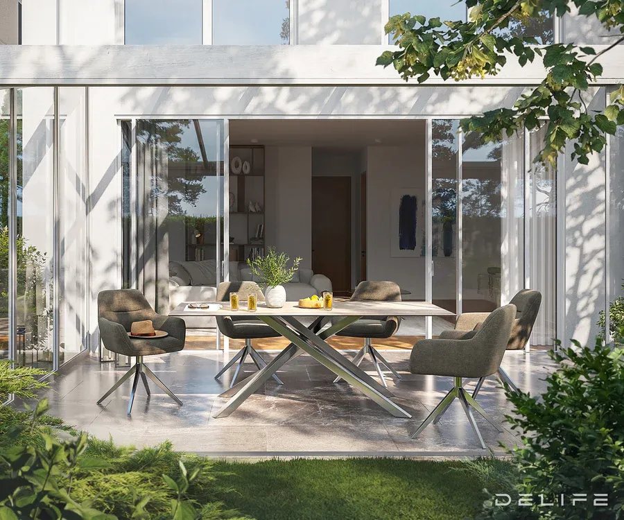 outdoor stol edge 200x100cm, materijal: keramika travertino bianco - slika 2