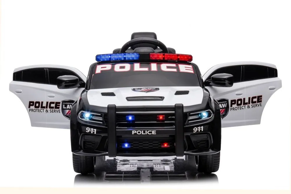 licencirani policijski auto na akumulator dodge charger - crno/bijeli - slika 6