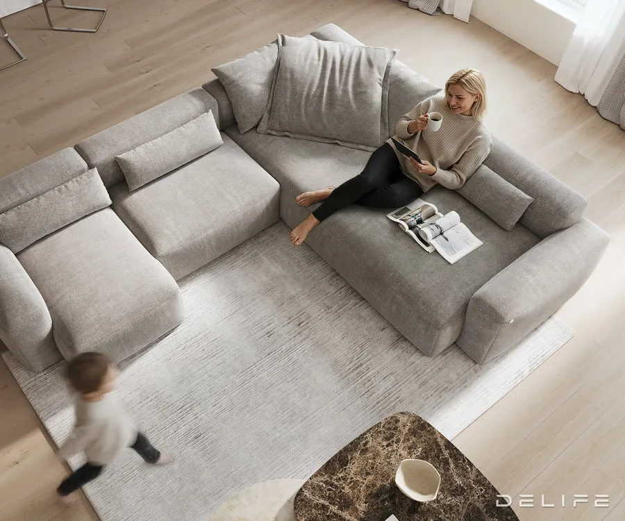 modularna garnitura freestyle 360x290cm, strukturirana tkanina - slika 7