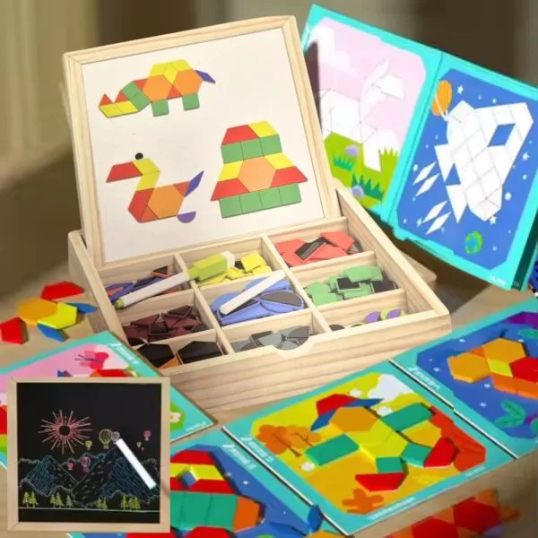 2u1 Ploča s Puzzle Magnetima u Drvenoj Kutija - Kreativni set - Zagreb