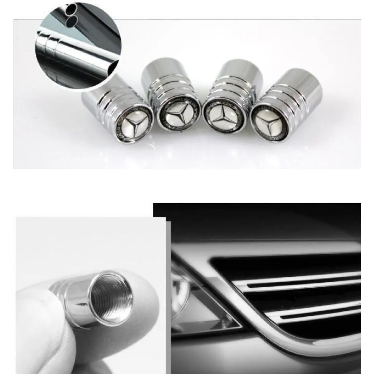 metalne/alu/chrome kapice za ventile (4 kom paket) - slika 2
