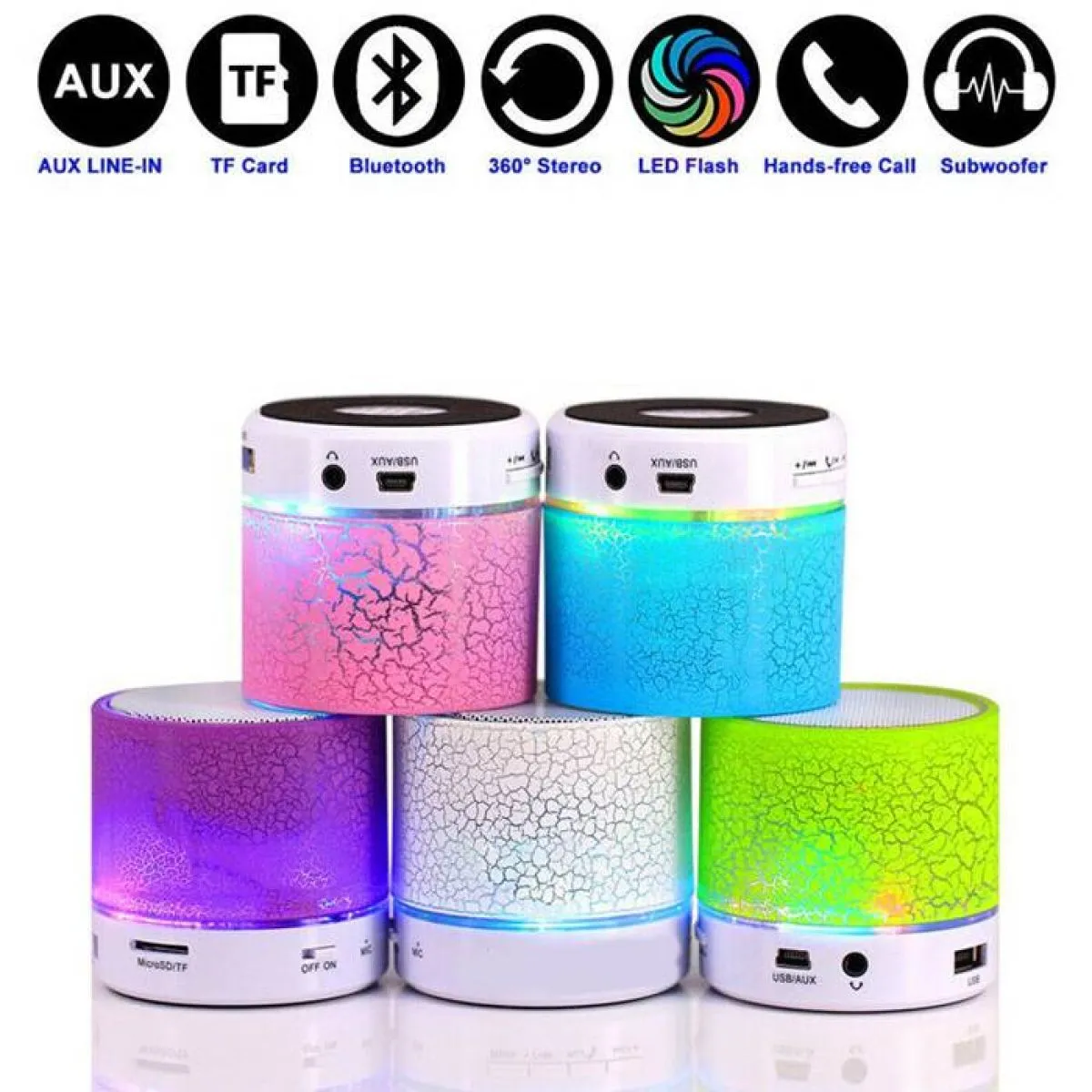 bluetooth mini zvučnik sa svjetlosnim efektima - slika 3