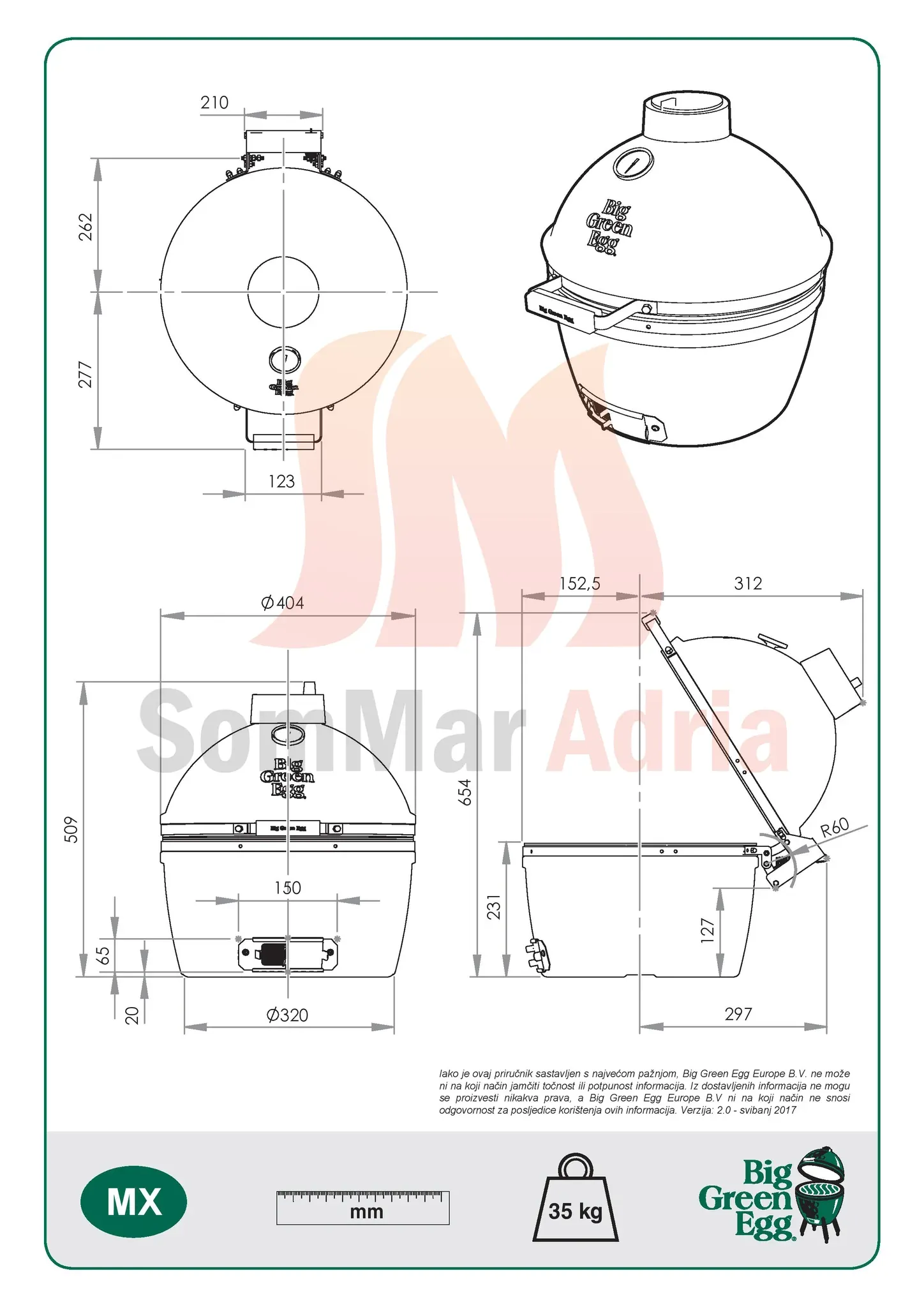 big green egg minimax (orginal kamado roštilj) - slika 6