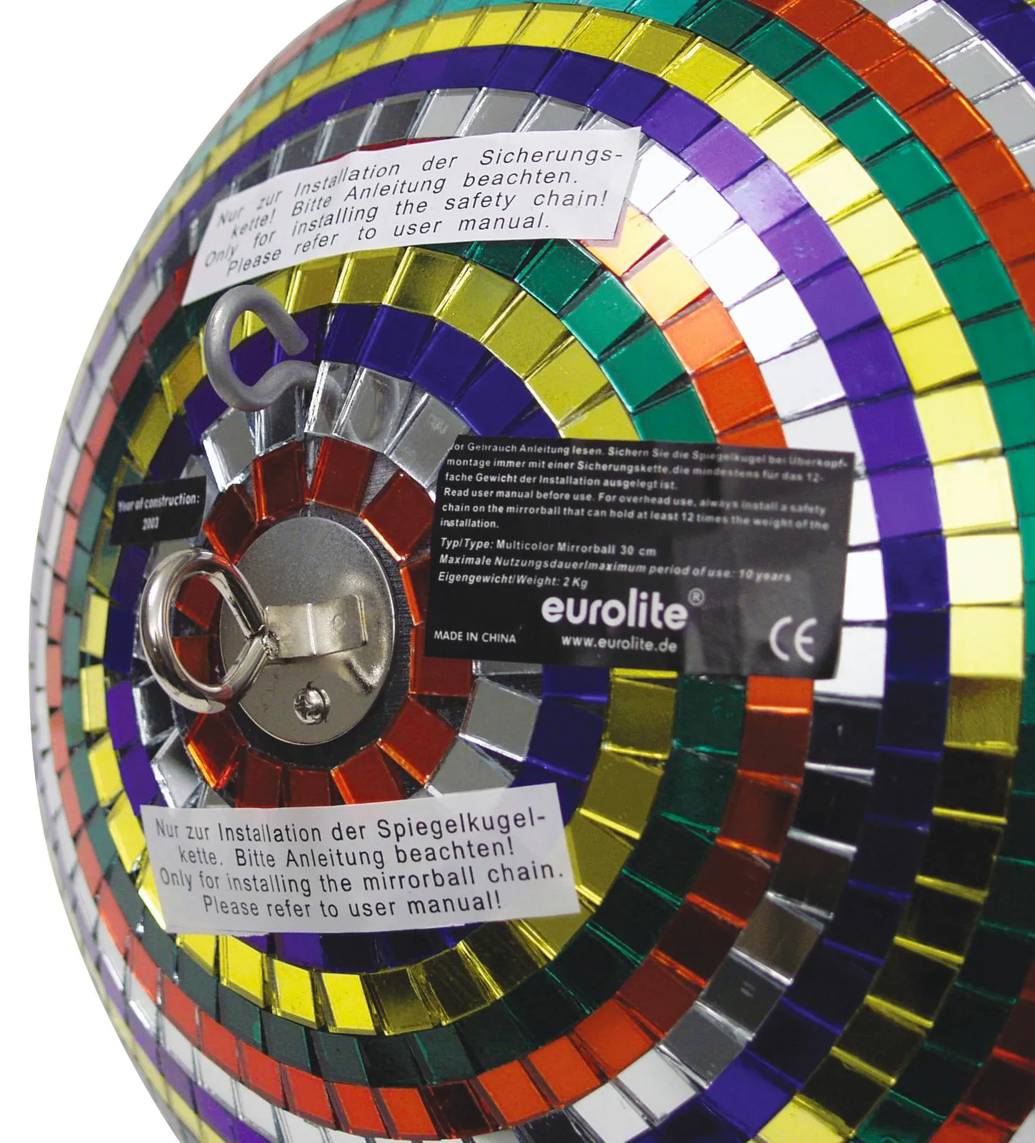 eurolite mirror ball 30cm multicolor - slika 2