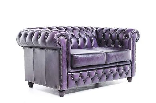 chesterfield dvosjed original leather | 2-sjedišta | wash off purple - slika 3