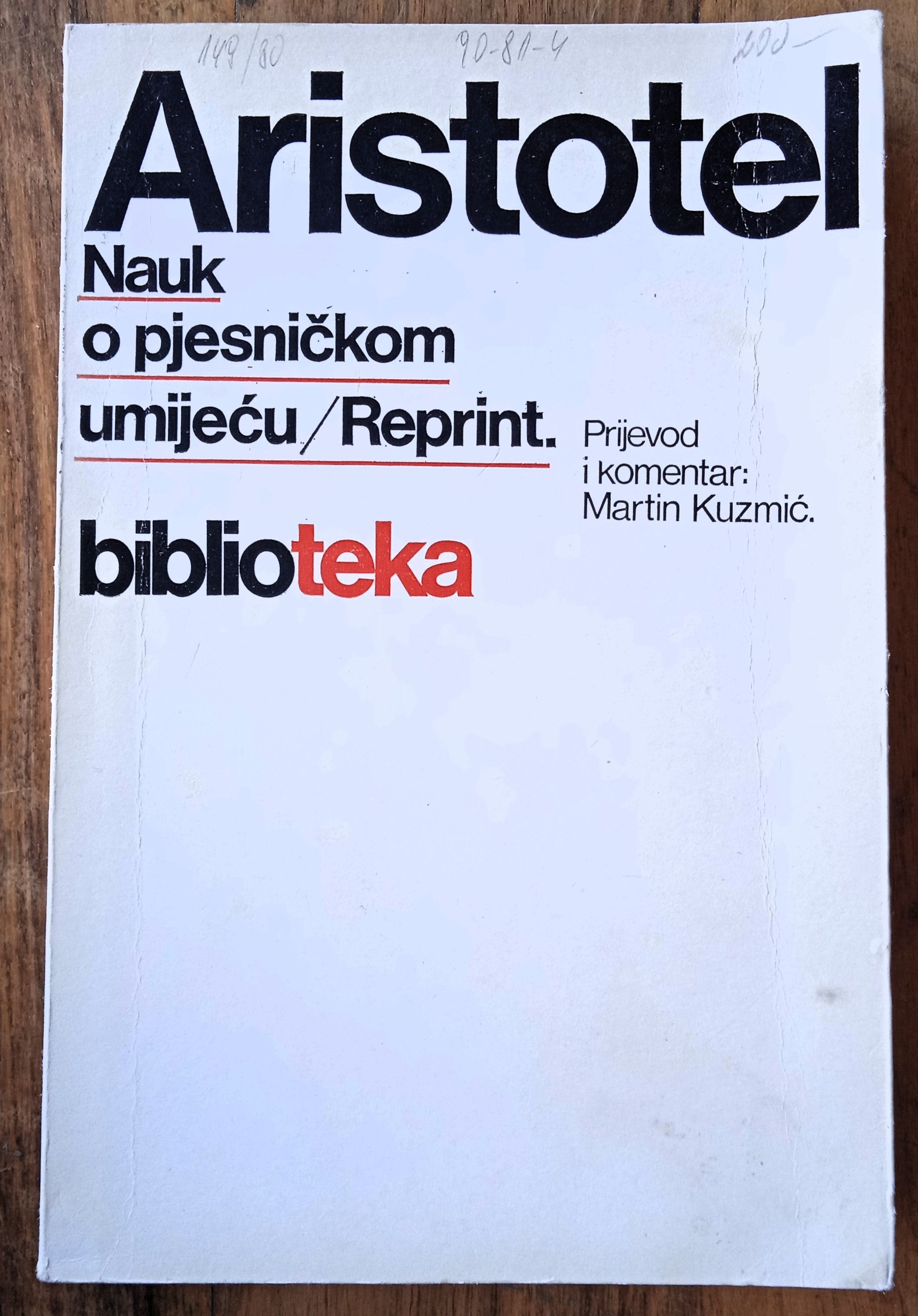 NAUK O PJESNIČKOM UMIJEĆU Aristotel - Sisak