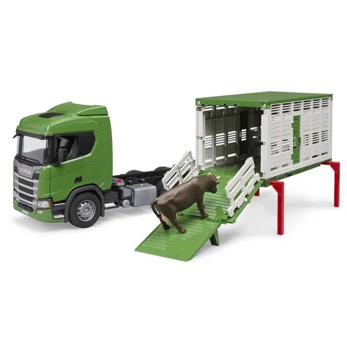 bruder kamion za prijevoz stoke scania super 560r s 1 govedom - slika 3