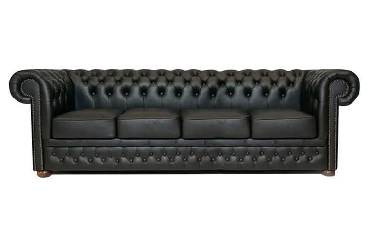 Chesterfield Garnitura First Class Leather | 4-sjedišta | Shiny Black - Ježdovec, Zagreb