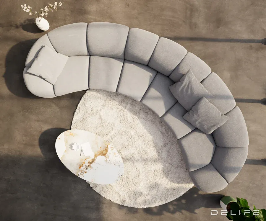 sofa lunna 464x212cm, materijal: strukturirana tkanina - slika 6