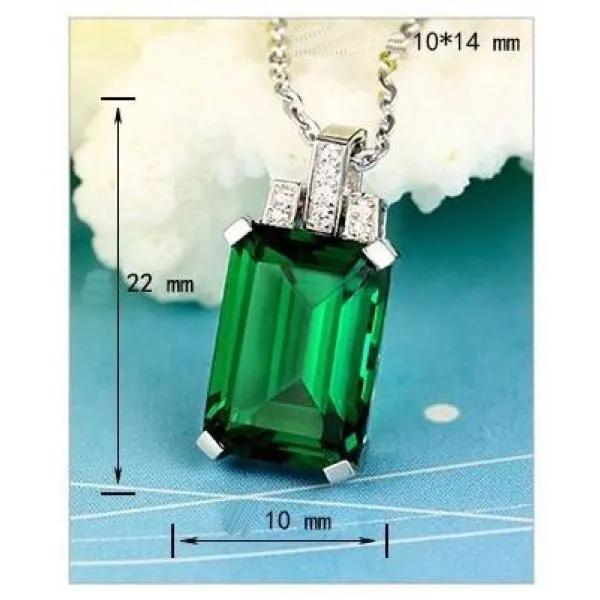 ženska ogrlica, green emerald stone, 18k pozlata - slika 2