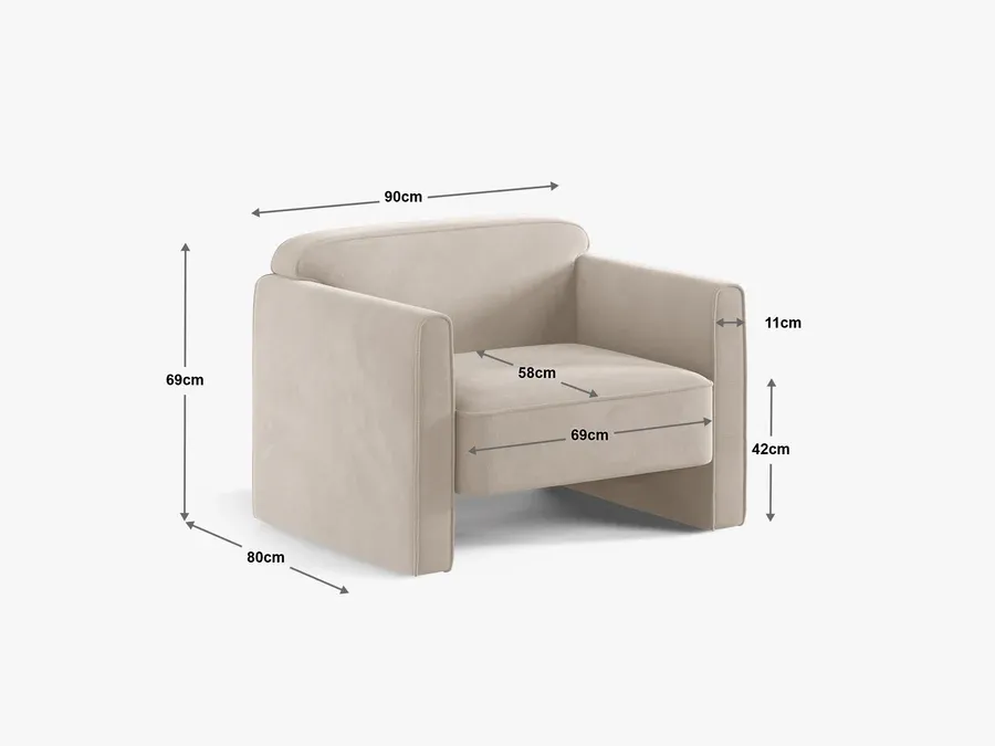 fotelja abby, 90x80cm, boucle - slika 5