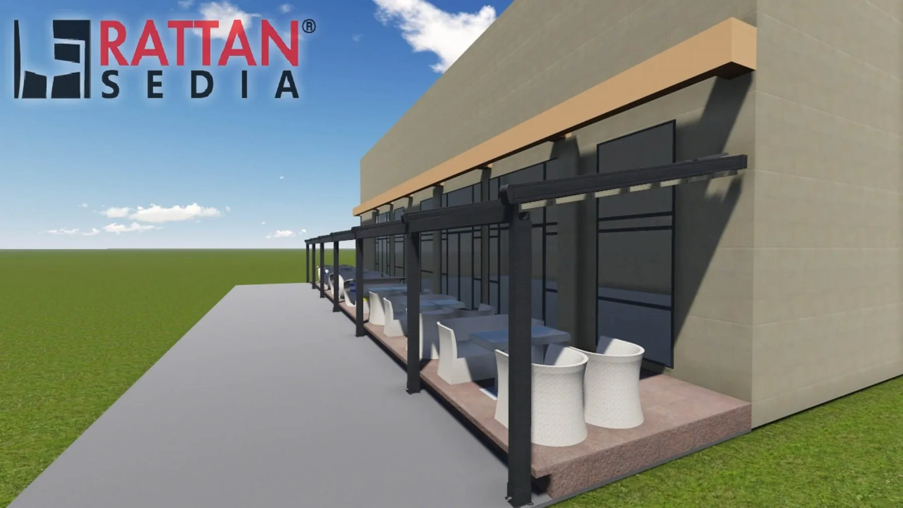 jednovodna pergola tenda – alpha - slika 6