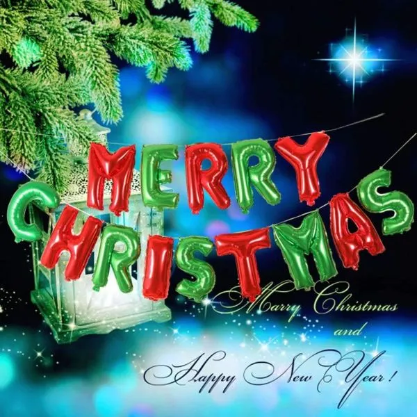folijski baloni merry christmas - slika 2