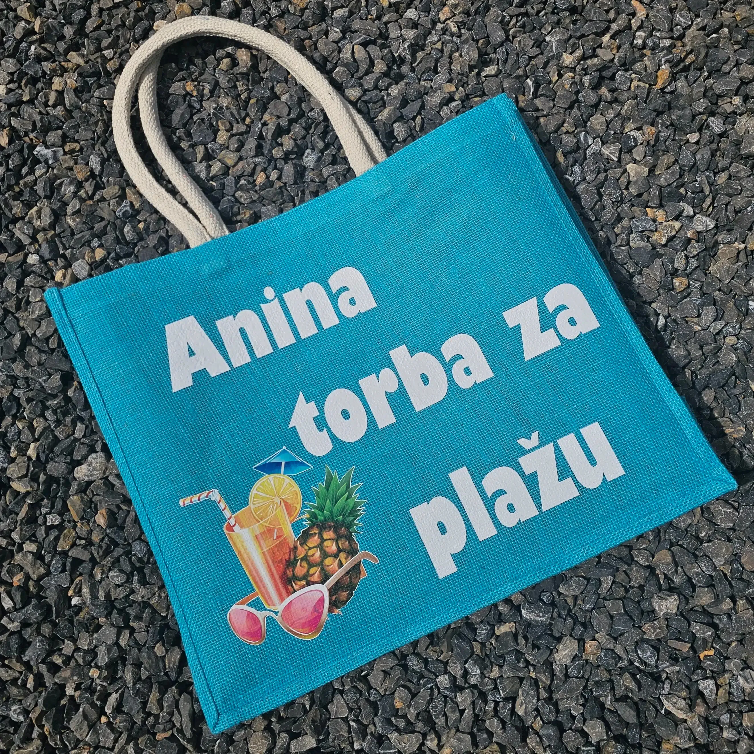 Torba za plažu – juta PLAVA - Otočac