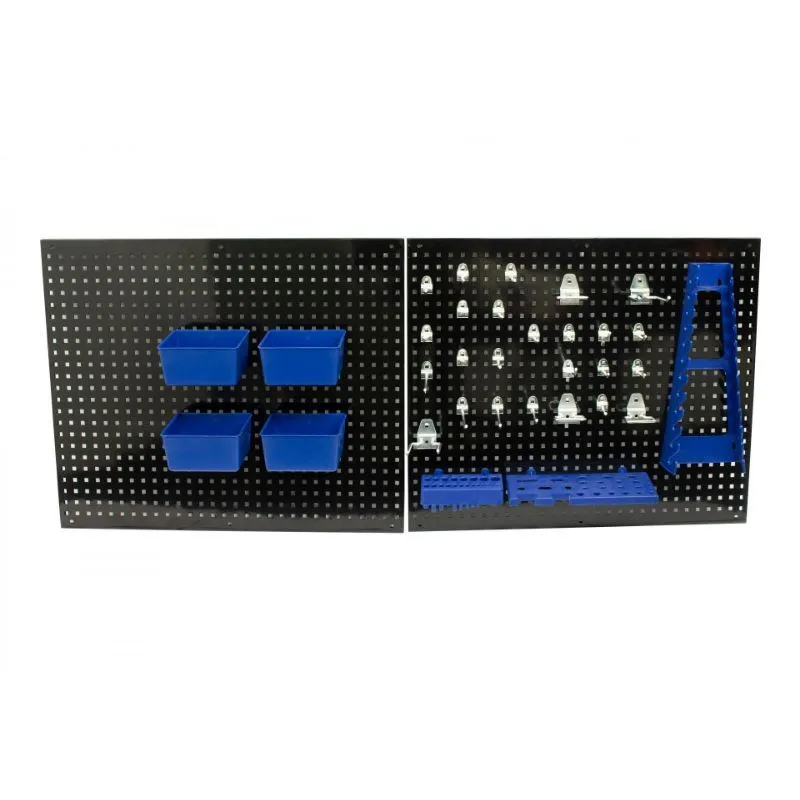 Perforirani metalni panel sa kutijama i nosačima - Prelog