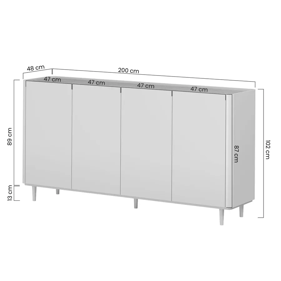 komoda elivo 200cm, materijal: mdf,melaminska ploča - slika 7