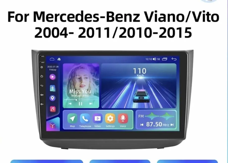 original multimedija za vito viano 2 w639 navigacija android 2din wifi - slika 3