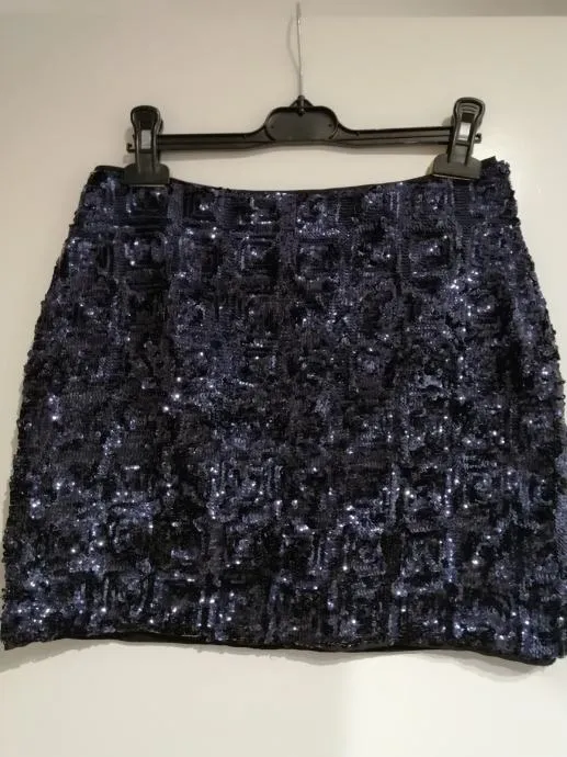 tamno plava šljokasta suknja "h&m" - slika 3