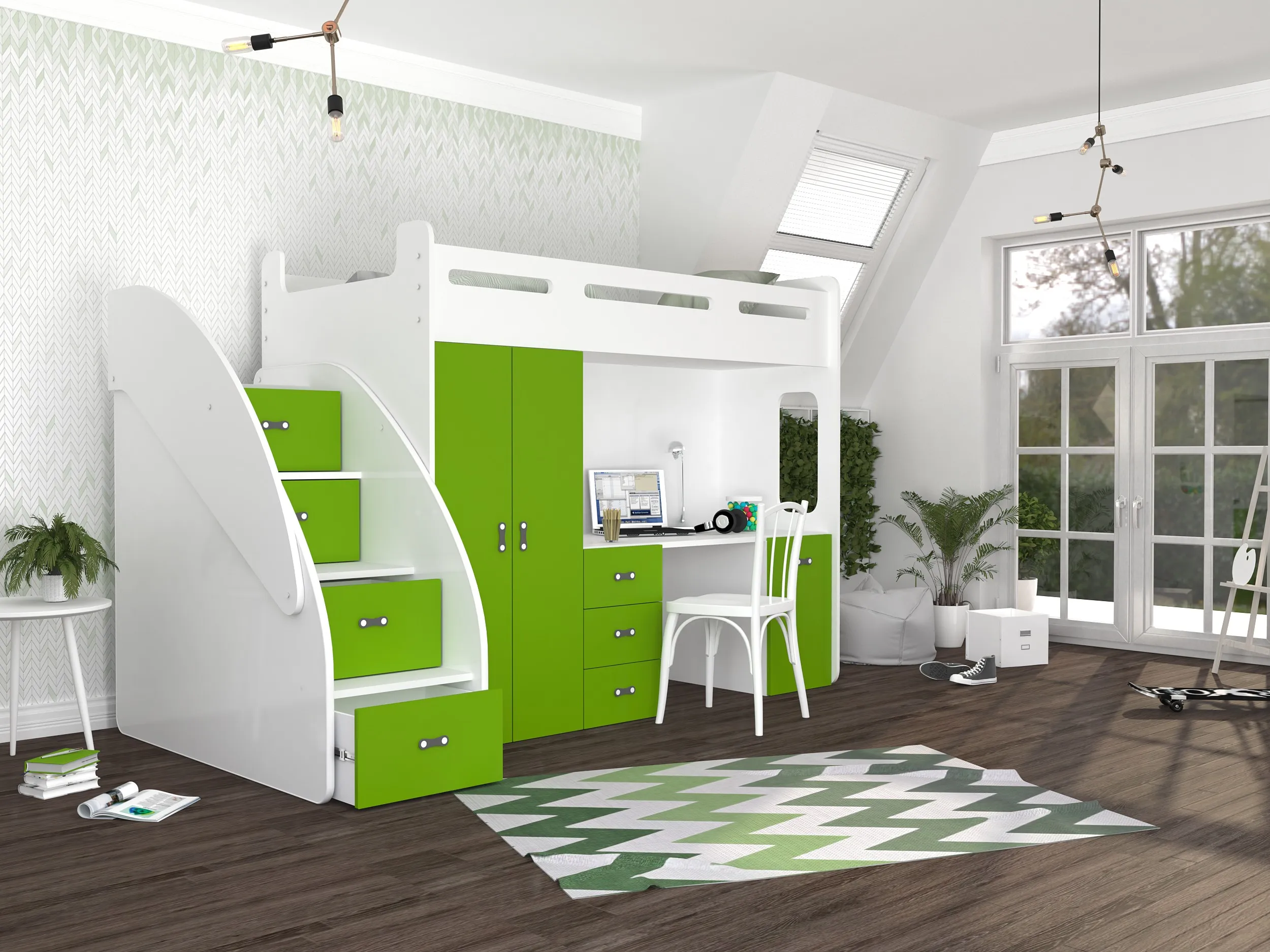 krevet na kat 200×80 zuzia plus – kompletna soba u jednom - slika 2