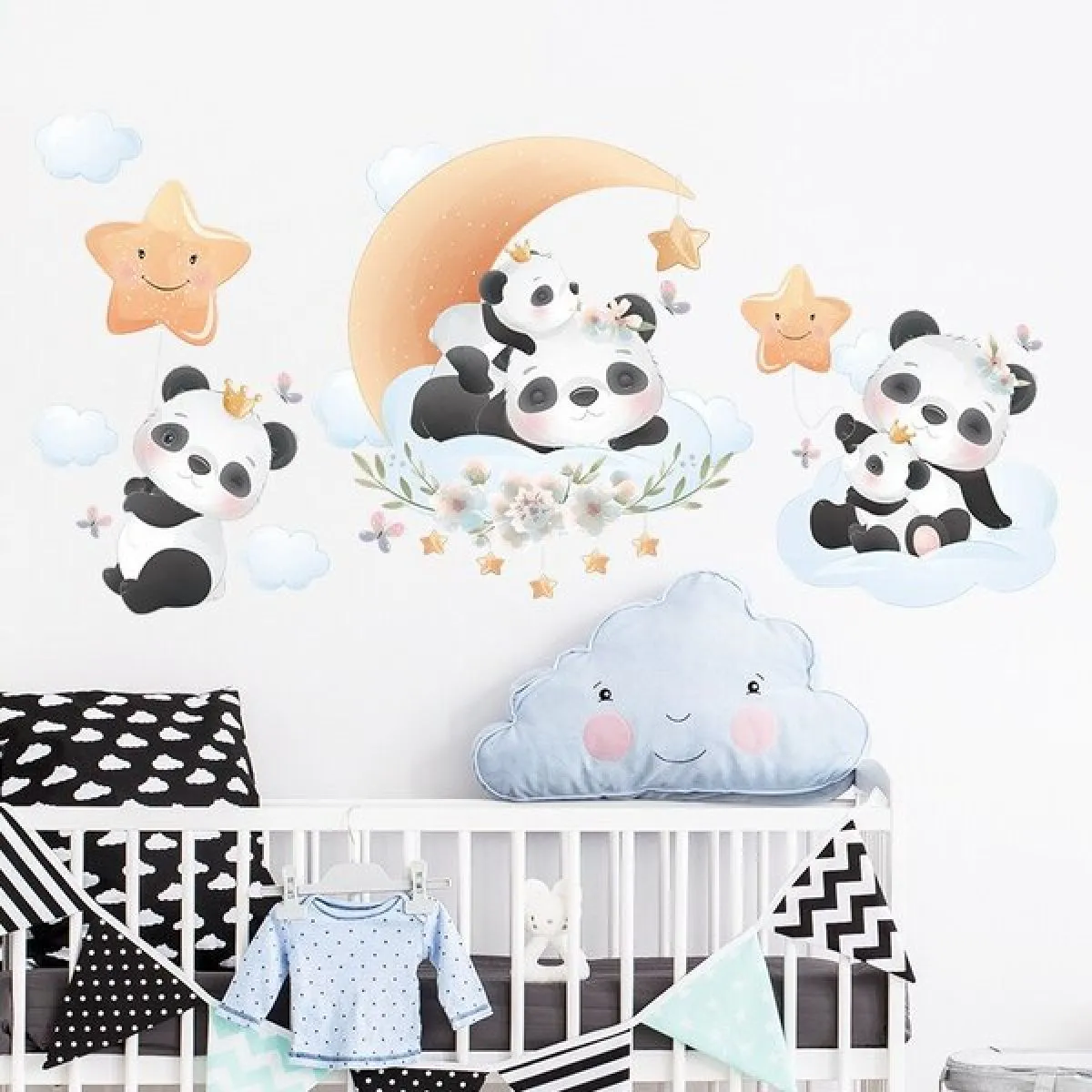 zidna naljepnica panda family - slika 2
