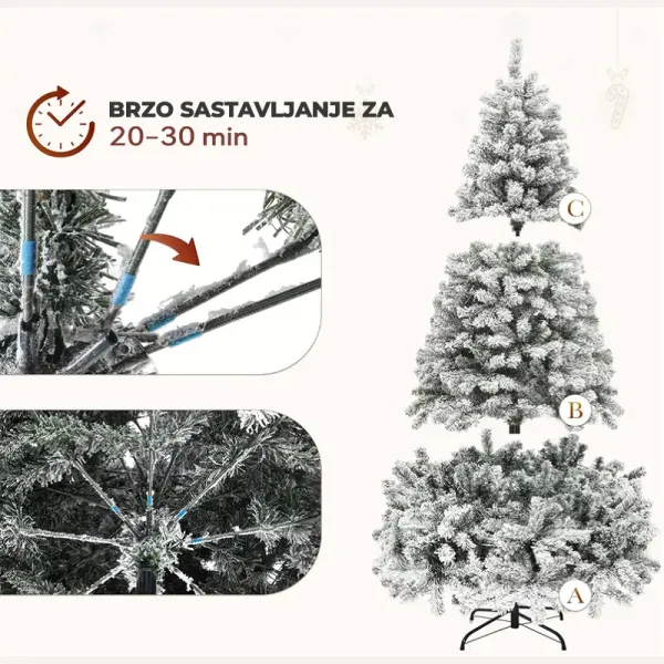 (180cm) snowy magic - umjetno božićno drvce sa snijegom - slika 3
