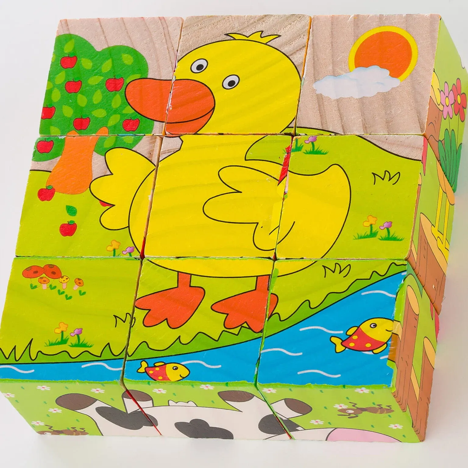 edukativne drvene kocke puzzle – motiv životinja - slika 3