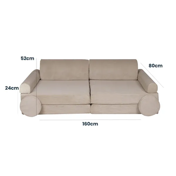 velika slimcord premium sofa - ecru - slika 7