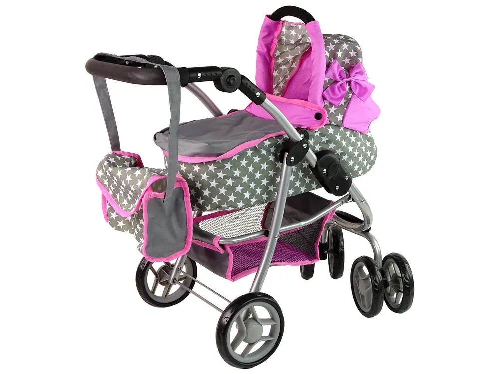 kolica za lutke carrycot bag - siva - slika 10