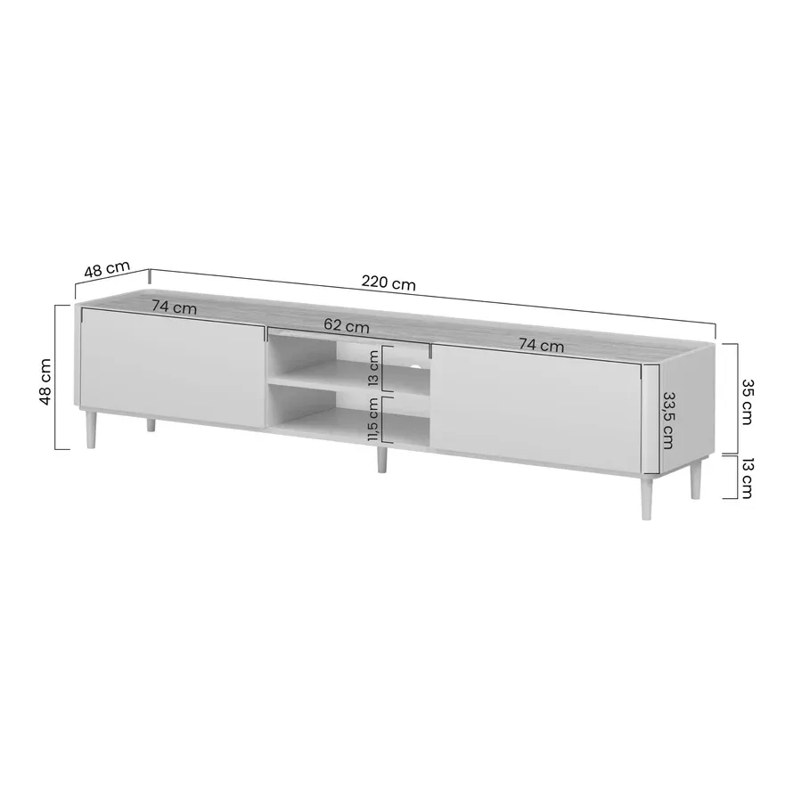 tv komoda elivo 220cm, materijal: mdf,melaminska ploča - slika 7