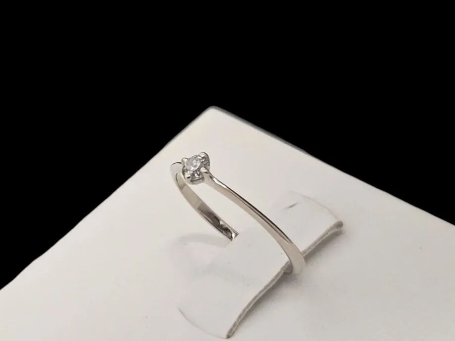 zlatni prsten s dijamantom - 0.10ct - 0,91g .585 (14k) / r1, rate !! - slika 3