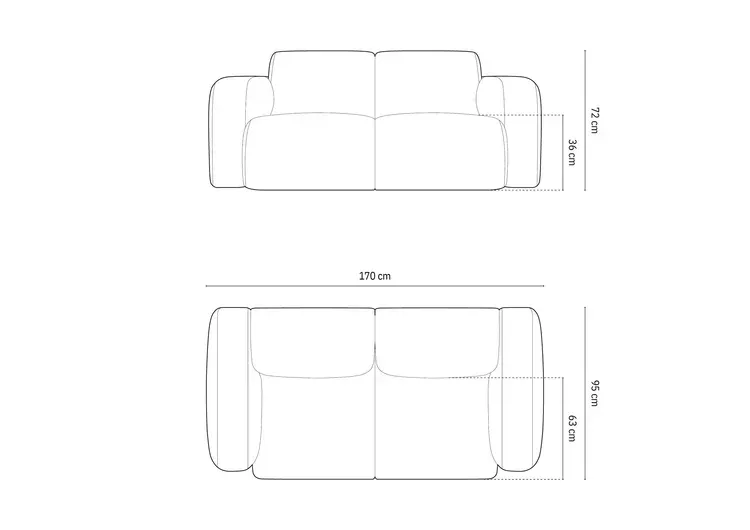 sofa molino 170x100 cm, materijal: boucle - slika 7