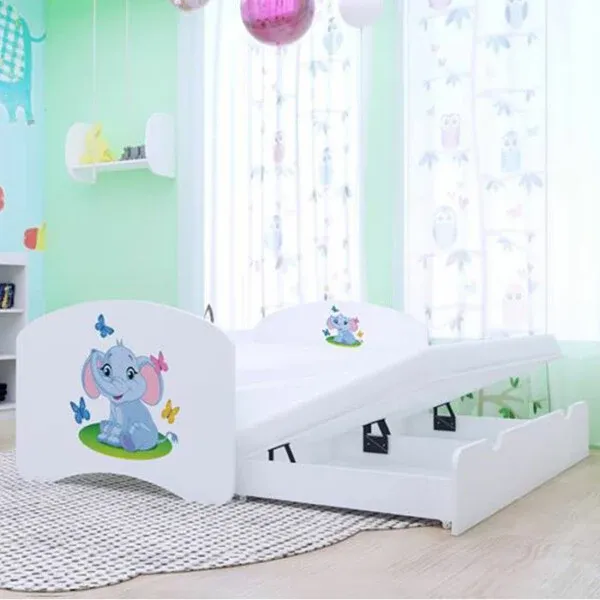 Drveni dječji krevet Happy slonić s dodatnim ležajem – 160×80 - Vidovec