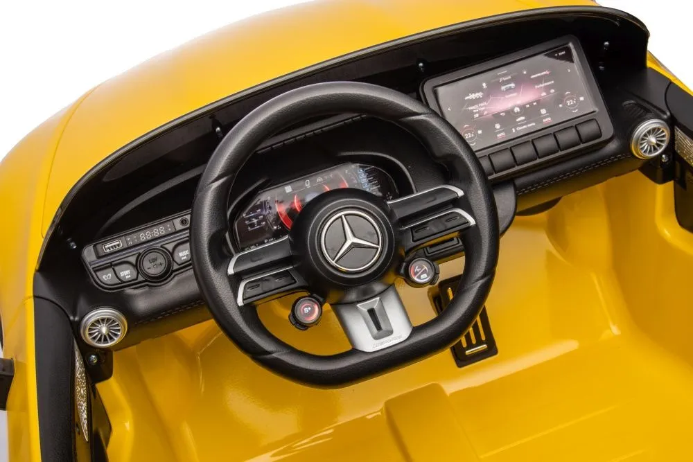 licencirani auto na akumulator mercedes amg sl63 - žuti/lakirani - slika 6