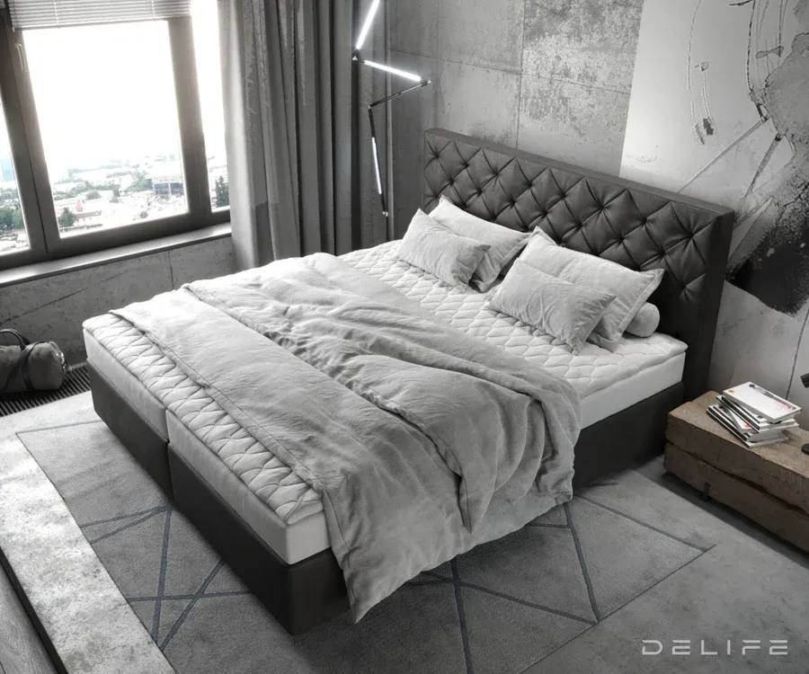 box spring krevet dream-great s madracem i nadmadracem-chesterfield - slika 4