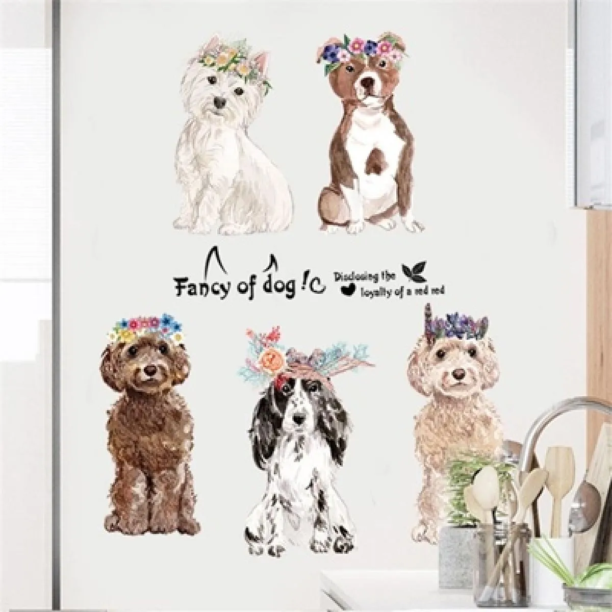 zidna naljepnica - cute dogs - slika 4
