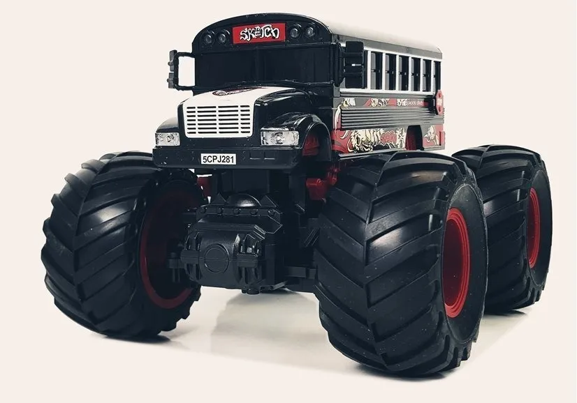 huge wheel remote controlled bus 2.4g sound black - slika 5
